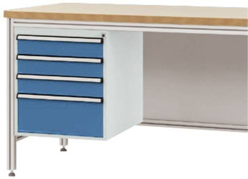 Manuflex ZB4822.0002 Gehäuse-Unterbau für ALU-Arbeitstische in Stahl, Nutzhöhe: 50 cm, mit 4 Schubfächern, passend für Tischtiefe: 80 cm - Bild 1