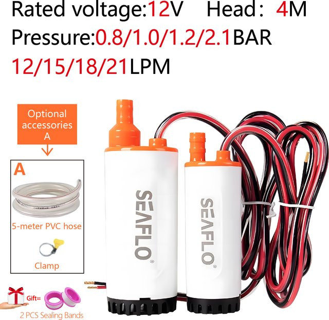 Seaflo Miniatur-Tauchpumpe DC12V in Weiß für Wohnmobile und Fahrzeuge mit hohem Durchfluss - Bild 1