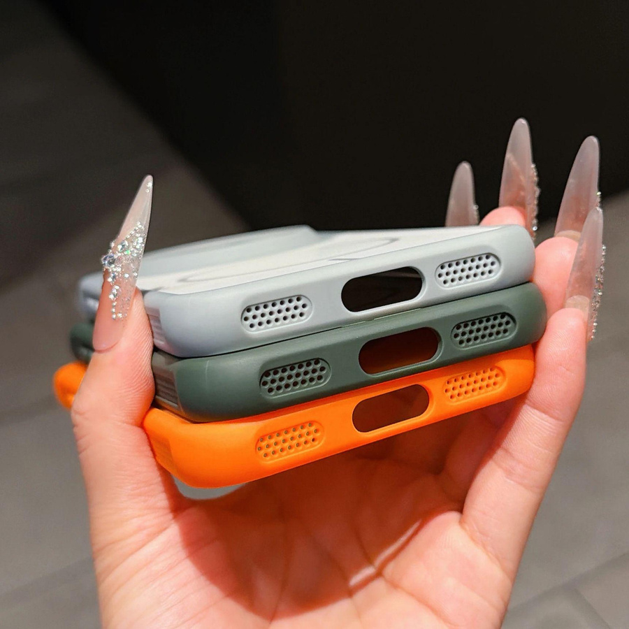 Mattierte MagSafe kompatible Handyhülle für vivo X300 Pro in Orange - Bild 1