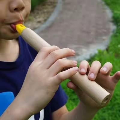Binchi Musikinstrumenten Spielzeug, Buchenholzflöte, Gelb, ab 3 Jahre - Bild 1