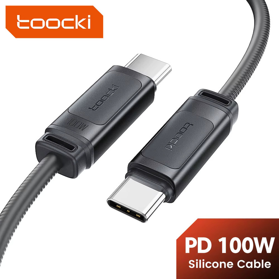 Toocki USB-C-Kabel mit 100W Schnellladefunktion und 480Mbps Datenübertragung aus Silikon für iPhone, MacBook Pro und Samsung S25 - Bild 7