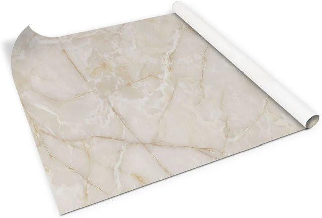 Tulup Möbelfolie in Marmor-Optik Braun/Beige matt, B: 100 cm, T: 50 cm - Bild 1