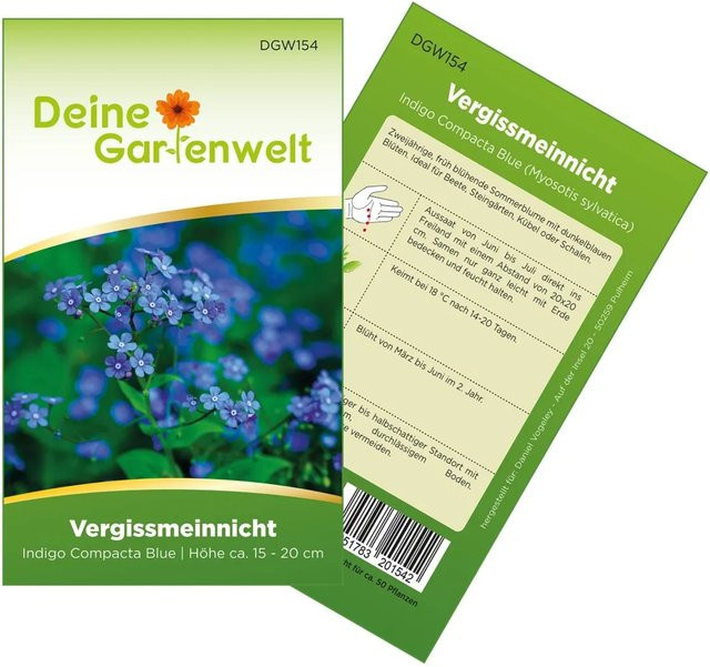 Deine Gartenwelt Vergissmeinnicht Indigo Compacta Blue Samen für Beete, Steingärten, Kübel und Schalen - Bild 1