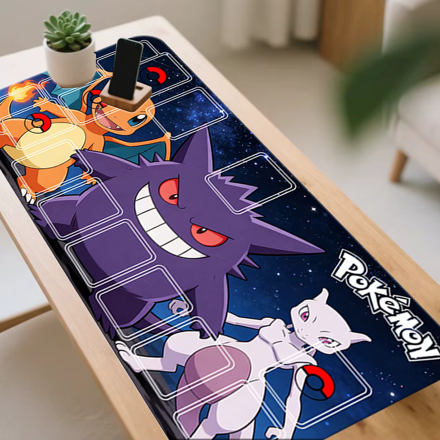 Potdemiel Gaming-Mauspad mit Pokemon Charizard Gengar und Mewtwo Galaxy Design, rutschfeste Schreibtischunterlage in Multicolour - Bild 2