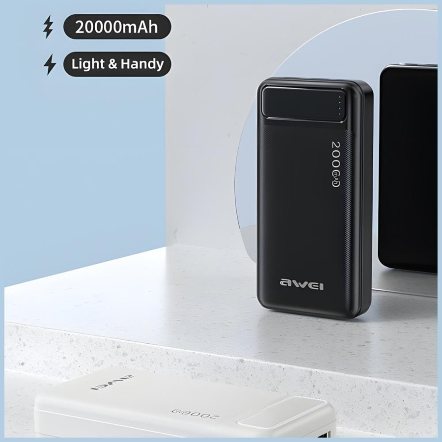 Awei Powerbank P6K mit 20000mAh, 2x USB und Power Delivery in Schwarz - Bild 4