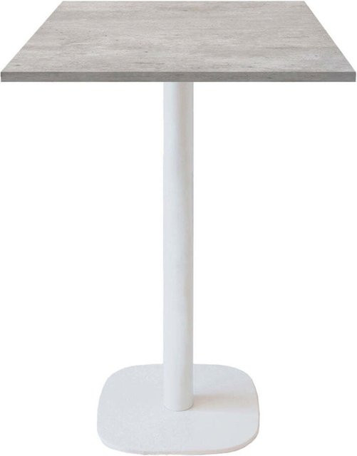 RestooTab Stehtisch Round quadratisch mit Stein-Dekor in Grau und weißem Gestell, B/T/H: 60 x 60 x 113 cm - Bild 1