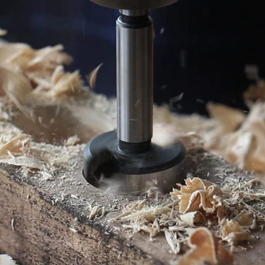 Versery Forstner Bohrer Set für Holzbearbeitung mit 1/4 Zoll (6,35 mm) Sechskantschaft und Hartstahlschneider in Silber, Durchmesser 6–40 mm - Bild 4