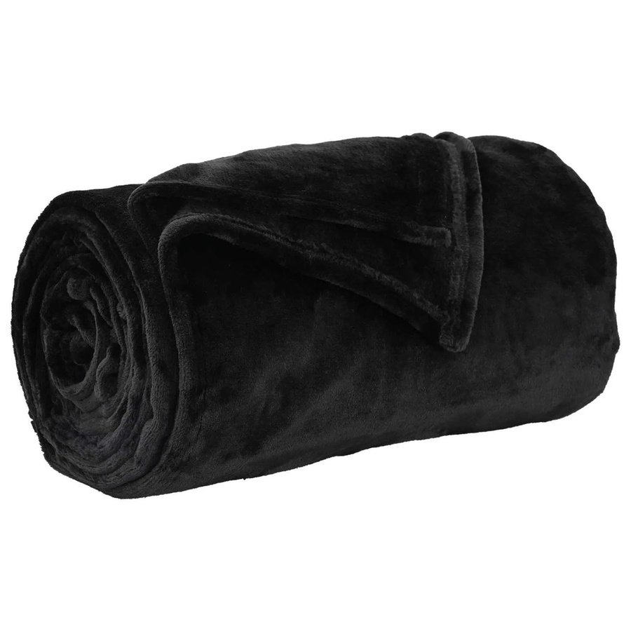 vidaXL Fleece Überwurfdecke Schwarz B/B/H: 150 x 200 cm - Bild 2