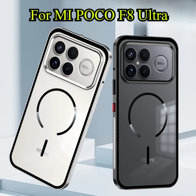 MagSafe Magnetische Schutzhülle für Xiaomi POCO F8 Ultra Pro und Redmi K90 ProMax aus Aluminiumlegierung und PC-Acryl in Schwarz - Bild 1