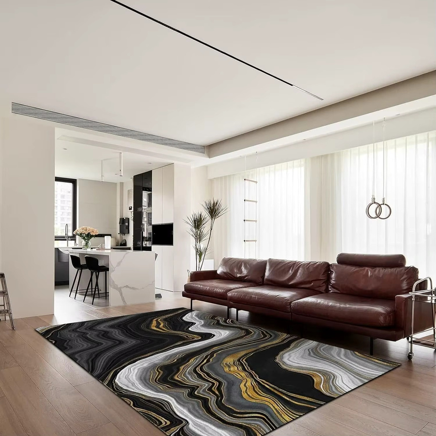 Vikama Abstrakte Tinte Malerei Dekokissen in Schwarz für Wohnzimmer und Schlafzimmer - Bild 5
