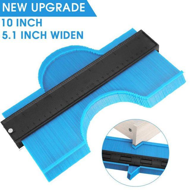 Konturenlehre Blau, verbreitertes Profilmessgerät und Konturduplikator als Maßlineal für Fliesen, Laminat und Holz, Breite: 25,4 cm - Bild 1