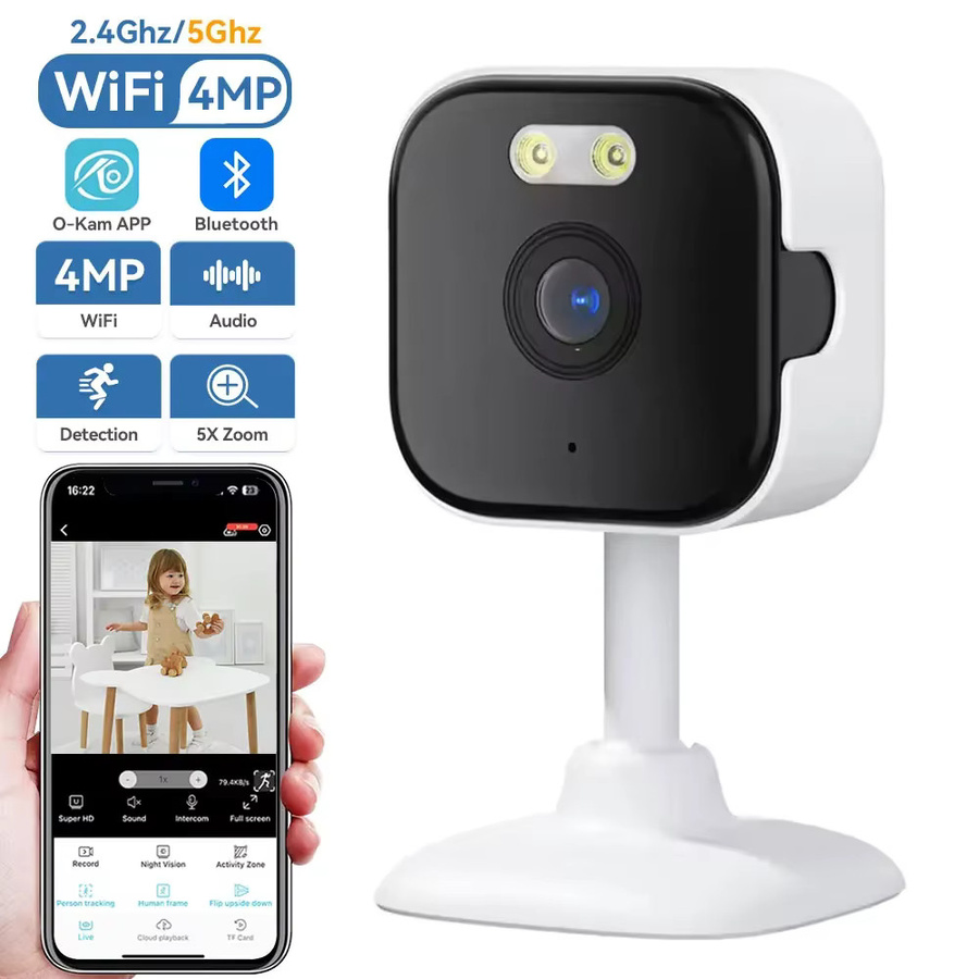 HAMROLTE 5MP WLAN Innen-PTZ-Sicherheitskamera mit 5-fach Zoom, Zwei-Wege-Audio und Menschenerkennung in Weiß - Bild 4
