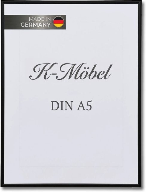 K-Möbel Aluminium Bilderrahmen DIN A5 in Schwarz im skandinavischen Design - Bild 1