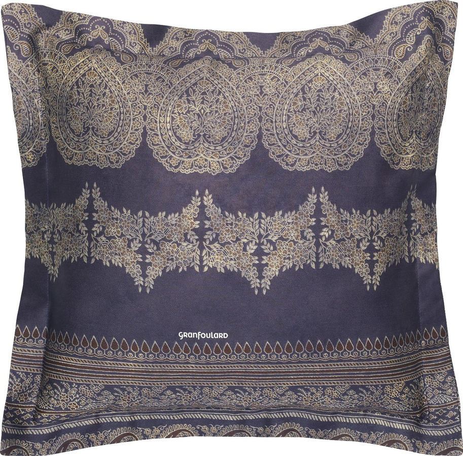 Bassetti Kissenhülle Brunelleschi Mako-Satin aus Baumwolle, Reversibel, Grau/Blau, B/H: 40 x 40 cm - Bild 1