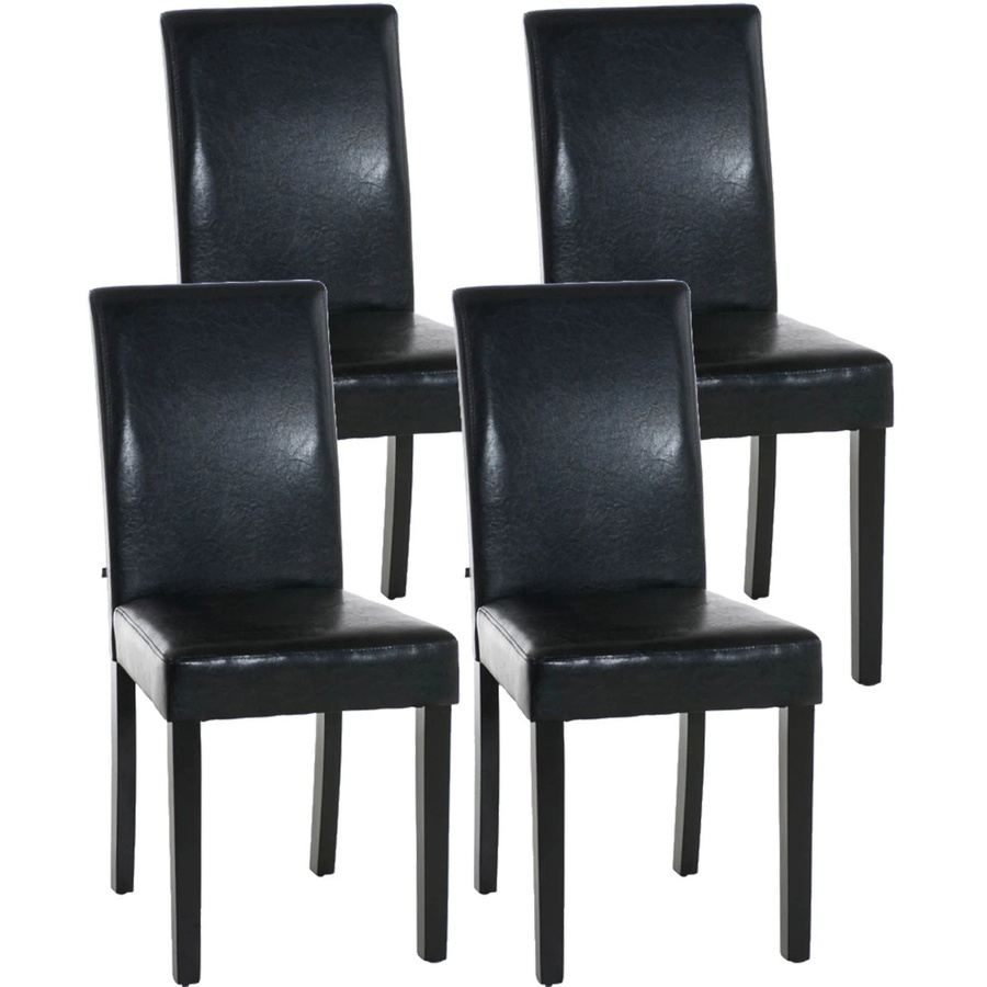 4er Set Esszimmerstühle DELUKE DALAN aus Kunstleder in Schwarz, B/T/H: 41 x 47 x 91 cm - Bild 2