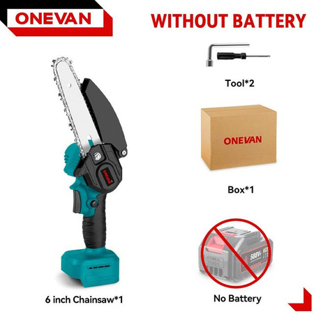ONEVAN bürstenlose elektrische Kettensäge 6 Zoll, 3500 W, kabellose Astsäge für Makita 18 V Akku, ohne Akku