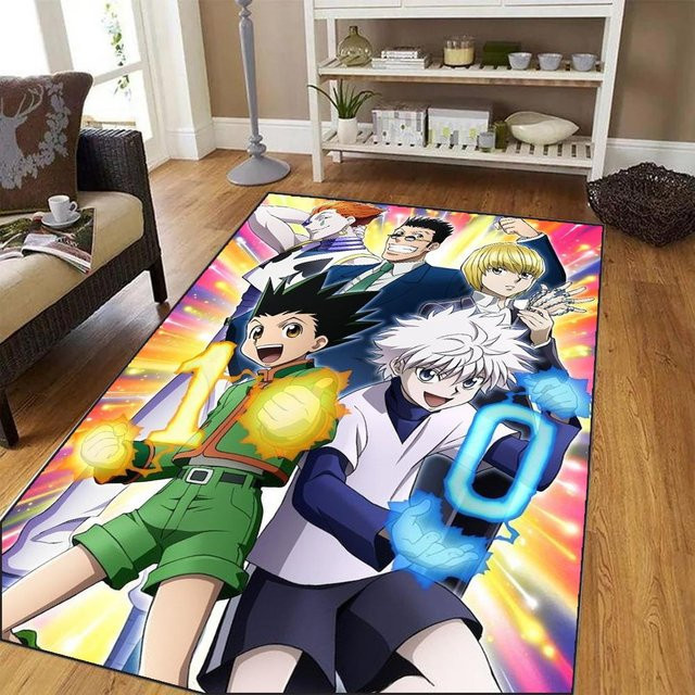 Japanischer Anime Teppich Hunter X Hunter Gon und Killua, weicher Polyester-Teppich für Wohnzimmer, Schlafzimmer oder Flur, B/T: 60 x 40 cm, Multicolour - Bild 1