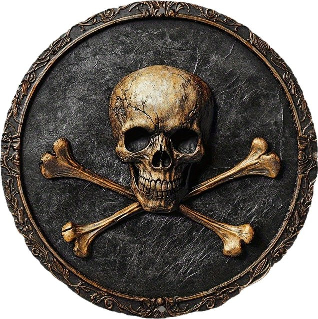 Runde Wandkunst aus Metall mit Totenkopf und Knochen von Potdemiel, Vintage Piraten Metallschild in Multicolour, Durchmesser: 20,32 cm - Bild 1