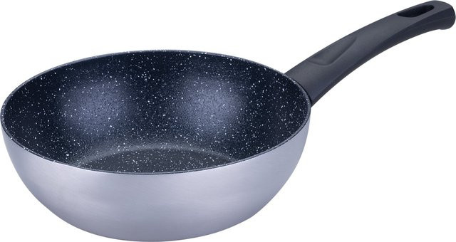 Fackelmann Wokpfanne Crisp aus Keramik in Schwarz-Silber, Ø 20 cm - Bild 1