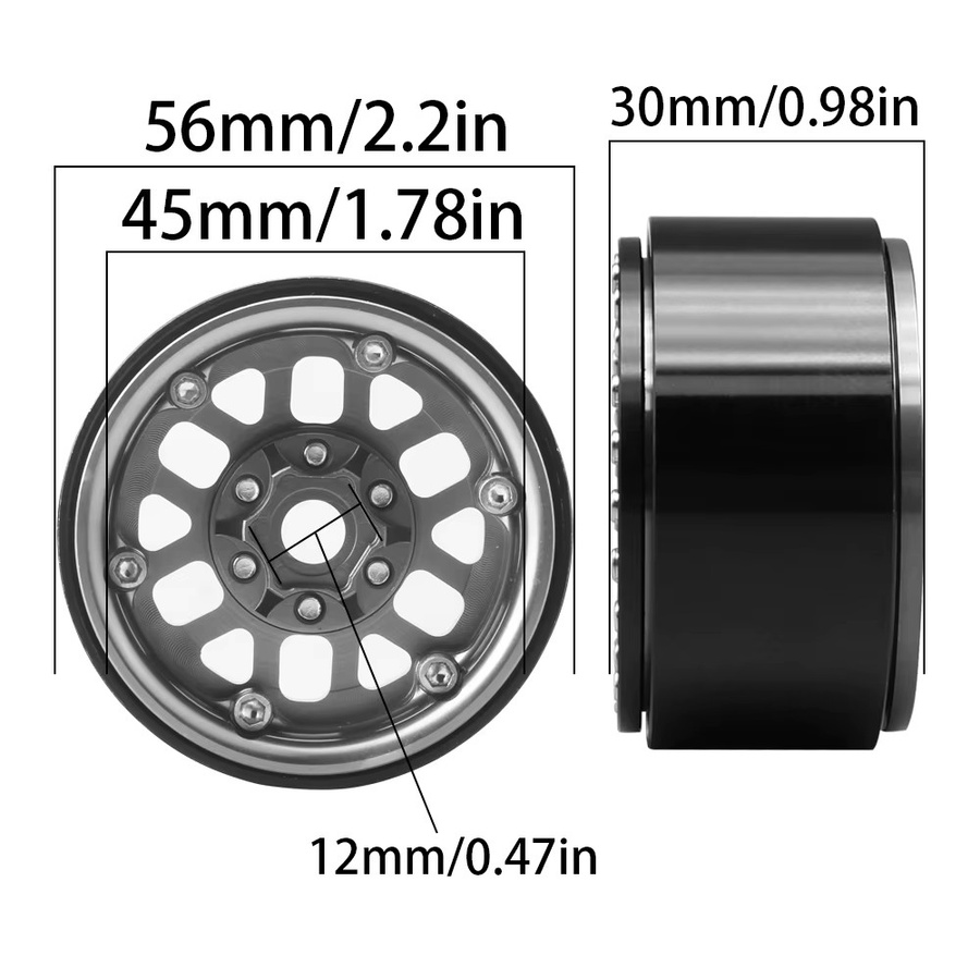 MYHRC Metall 1,9-Zoll-Beadlock-Felgennabe, Zubehör - Bild 2