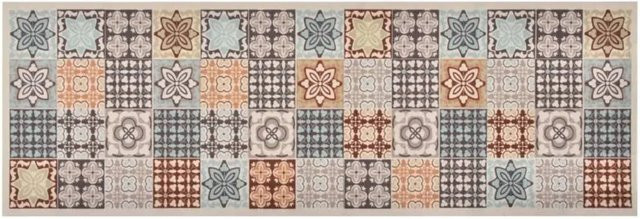 vidaXL Küchenteppich Mosaik Mehrfarbig Waschbar und Rutschfest B/T: 45 x 150 cm - Bild 1