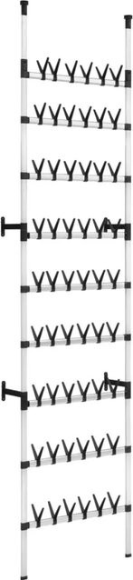vidaXL Teleskop-Schuhregal aus Aluminium und Kunststoff in Schwarz oder Silber, H x B x T: 250 x 66 x 25 cm - Bild 1