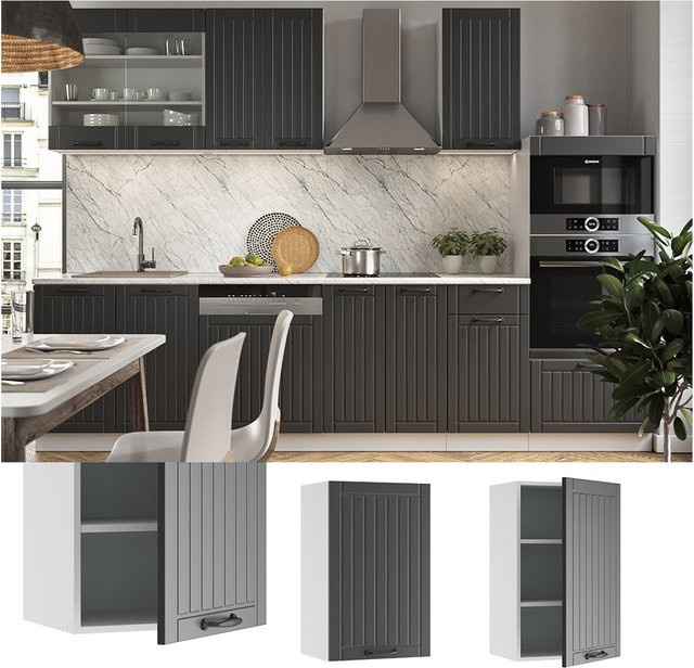 Vicco Hängeschrank FAME Line Landhaus Küchenschrank Anthrazit/Weiß Breite: 45 cm - Bild 1