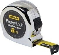 Stanley Bandmaß Micro Powerlock Blade Armor, 8 m, Silber/Gelb - Bild 1
