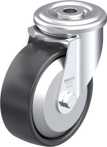 Blickle LER-PP 100R-FA Stahlblech-Lenkrolle in Schwarz-Grau mit 100 mm Rad-Durchmesser und 150 kg Tragfähigkeit - Bild 1