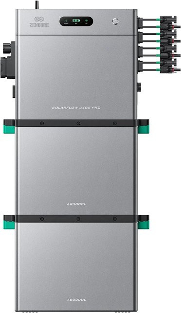 Zendure SuperCharged SolarFlow 2400 Pro Balkonkraftwerk mit bidirektionalem AC Ausgang bis 2400W und 2 AB3000L in Silber - Bild 1