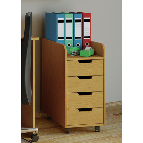 VCM Rollcontainer Konal Mini mit 4 Schubladen, braun/buche, B/T/H: 33 x 40 x 65 cm - Bild 2