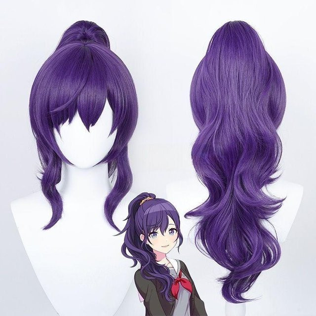 Wanli Clothing Life Anime Cosplay Perücke, Lila Pferdeschwanz, Synthetisch - Bild 1