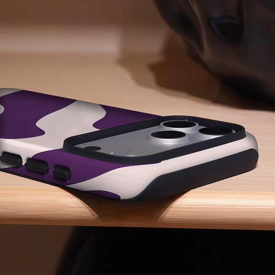 Potdemiel Magnetische Handyhülle mit Lila und Rouge Marmor Design für iPhone 17 16 15 14 13 Pro Max Plus, Robuste Doppelschichtige Hülle - Bild 3