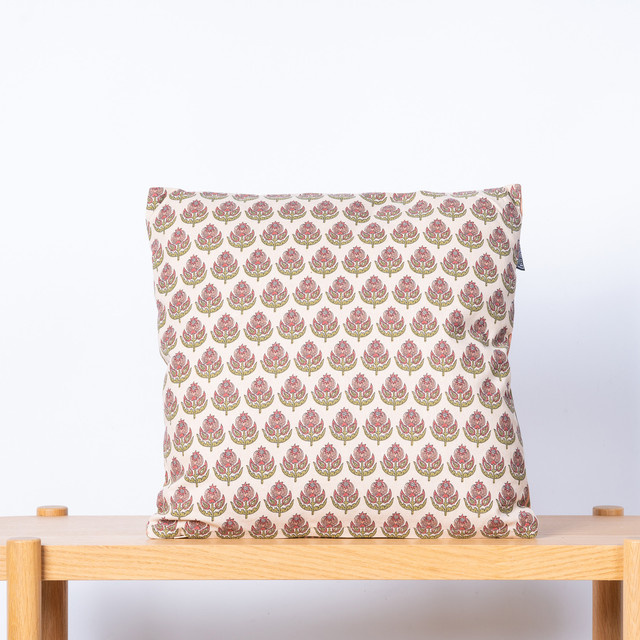 Blume2000 Zierkissen mit floralem Muster in Beige, quadratisch, Breite: 45 cm, Höhe: 45 cm - Bild 1