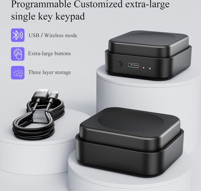 Ammtoo Mechanisches Makro-Keypad in Schwarz mit einer programmierbaren Einzeltaste für Windows und Mac OS - Bild 1