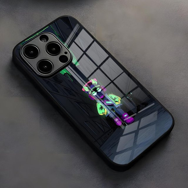 B-Brawls S-Stars Handyhülle mit Glasabdeckung für iPhone in Schwarz - Bild 1