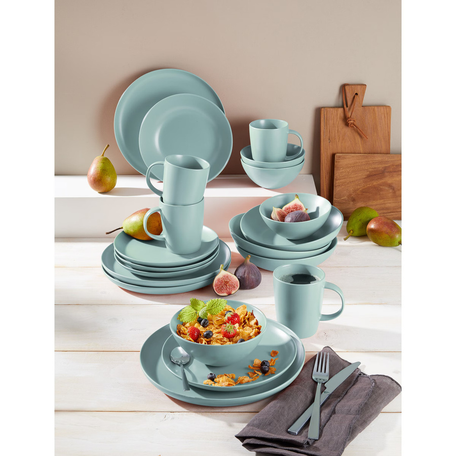 Genialo Tassen Basic aus Keramik, 4er Set, Grün und Blau, 400 ml pro Tasse - Bild 2