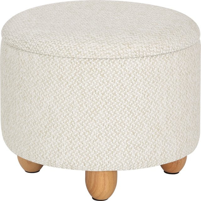 WOLTU Ottoman Aufbewahrungshocker grau, faltbarer gepolsterter Hocker mit Deckel und Kiefernholzbeinen im skandinavischen Design - Bild 1