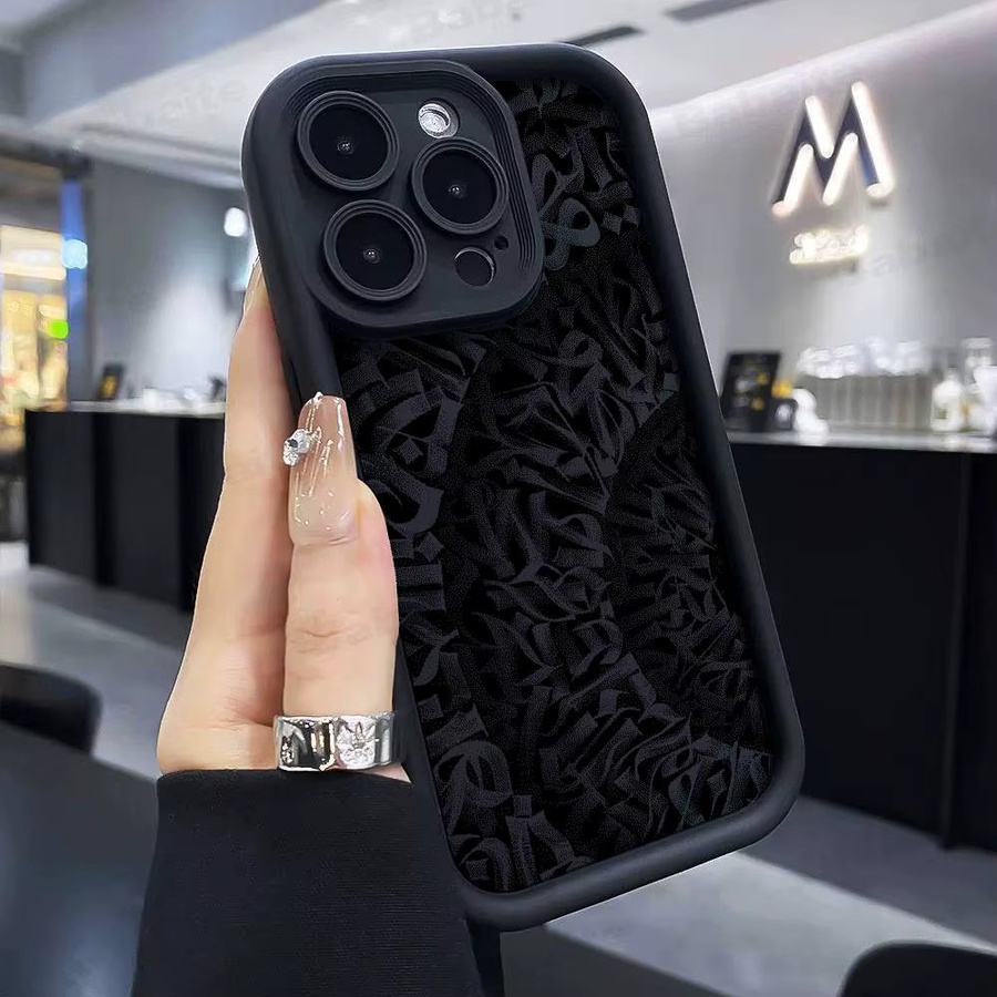 Pokras Totem Design Lampas Art Graffiti Handyhülle aus Silikon für Apple iPhone 11 bis iPhone 17 Pro Max in Schwarz - Bild 4