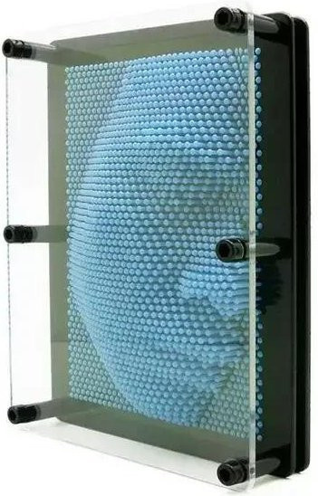3D Kunst Nadel Klon Gesichtsform, Skulpturen, Blau, Kunststoff - Bild 1