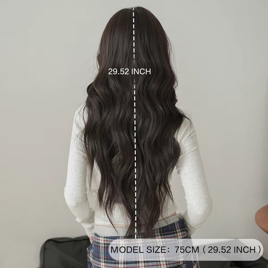 7JHH WIGS Perücke, dunkelbraun, gewellt, Damen - Bild 3