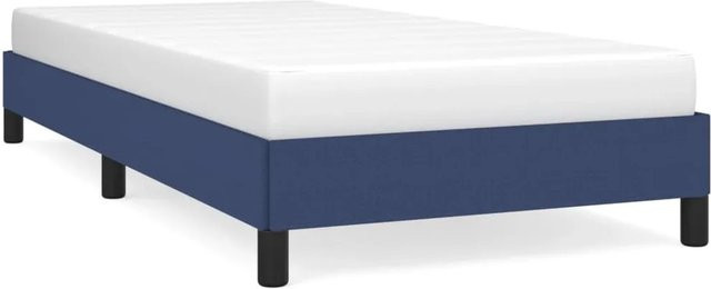 vidaXL Bettgestell aus Stoff in Blau, modernes Polsterbett für Erwachsene, B/T/H: 100 x 200 x 103 cm - Bild 1