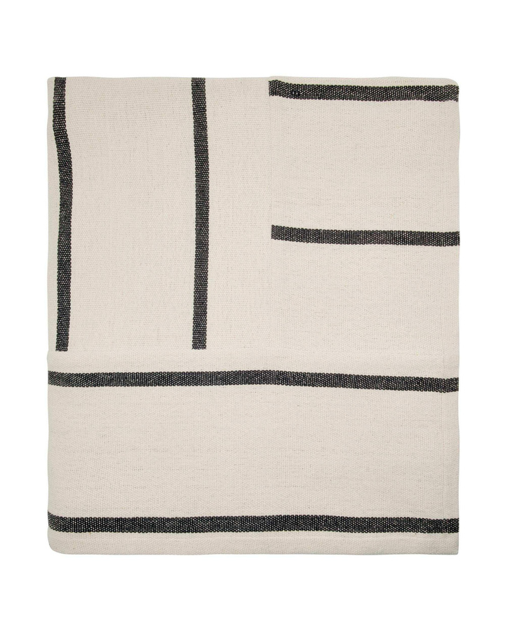 House Doctor Plaid Nula gestreift braun off-white weiß Baumwolle B/B: 250 x 250 cm - Bild 1