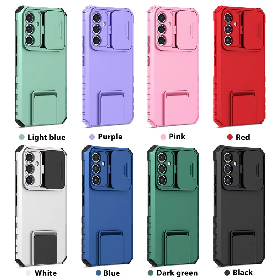 Stoßfeste Ständerhalterhülle mit Slide Lens Protection für Samsung Galaxy A16 A06 A55 A35 A25 A15 A05S in Schwarz - Bild 6