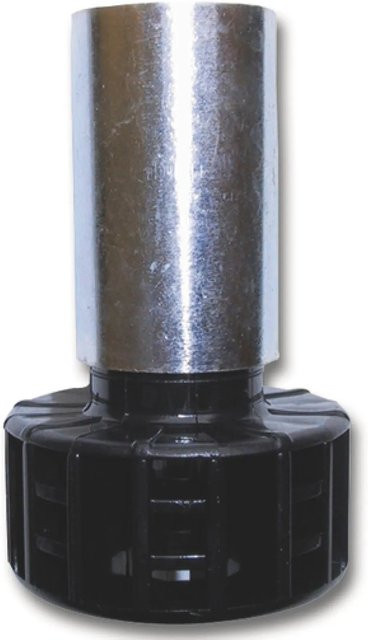 Camar Sockelverstellfuß aus verzinktem Stahl und Kunststoff in Schwarz, Höhe: 12 mm, Breite: 28 mm, Tiefe: 120 mm - Bild 1