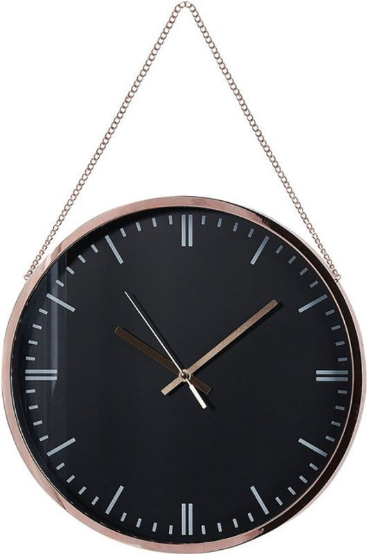 Moderne Wanduhr BELIANI in Schwarz, Rund, Durchmesser: 30 cm, Hängende Wanddekoration aus Metall und Kunststoff - Bild 1