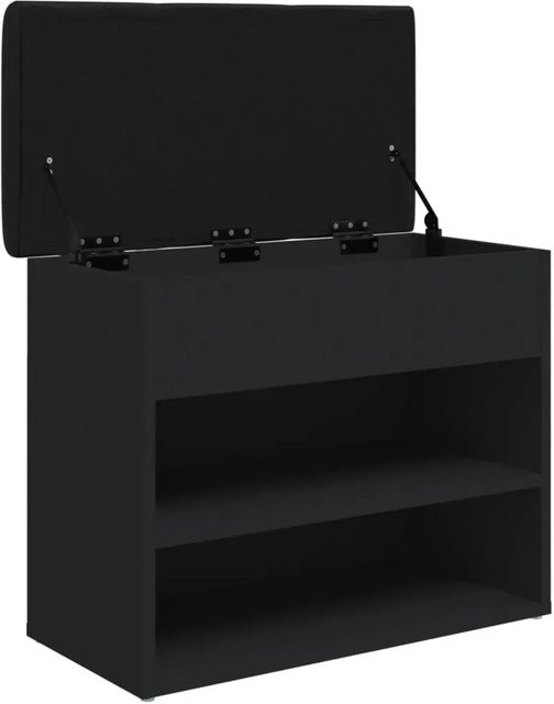 vidaXL Schuhbank Schwarz aus Holzwerkstoff und Kunstleder B/T/H: 62 x 32 x 50 cm - Bild 1