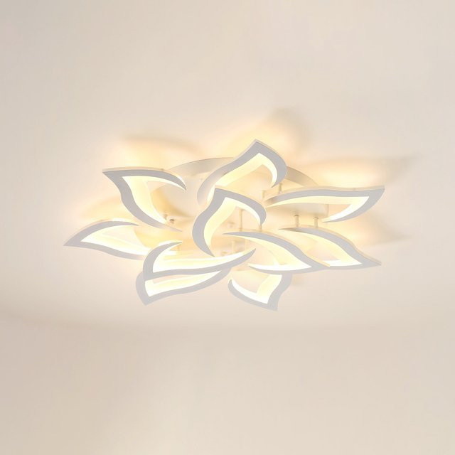 Moderne weiße LED-Deckenleuchte in Blumenform mit 10 Köpfen für Wohnzimmer, Küche, Schlafzimmer und Kinderzimmer - Bild 1