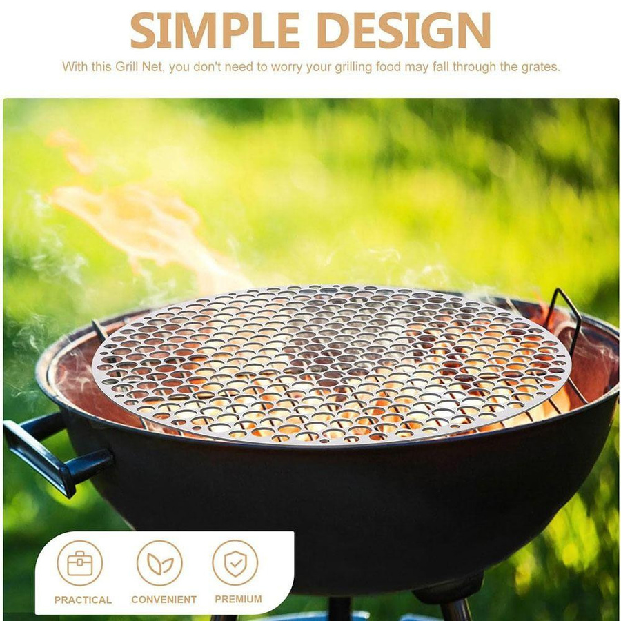 Jianyou BBQ-Gitterrost aus Edelstahl in Silber, 26 cm Durchmesser - Bild 6