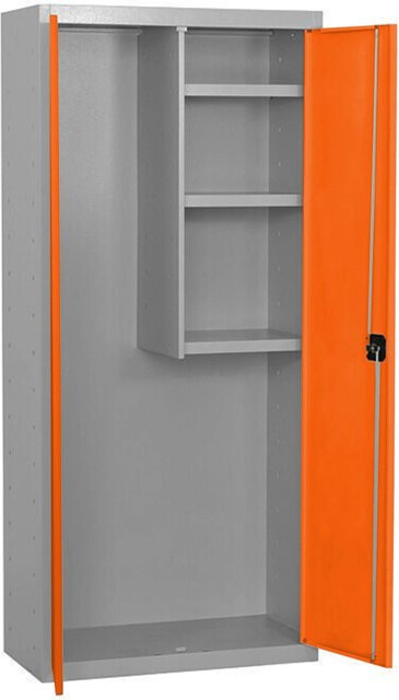 PROREGAL Putzmittelschrank AMEGO Metallschrank in Orange-Grau mit 3 Fachböden, Höhe: 180 cm, Breite: 60 cm, Tiefe: 40 cm - Bild 1